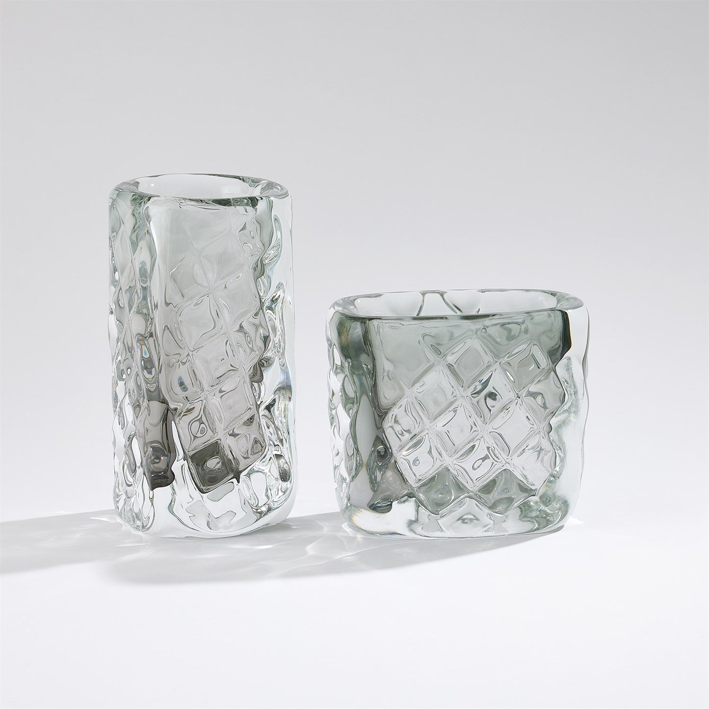 Quilted Grey Vase - Wide