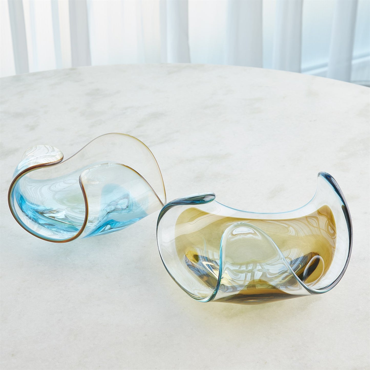 Turquoise/Beige Triple Bowl