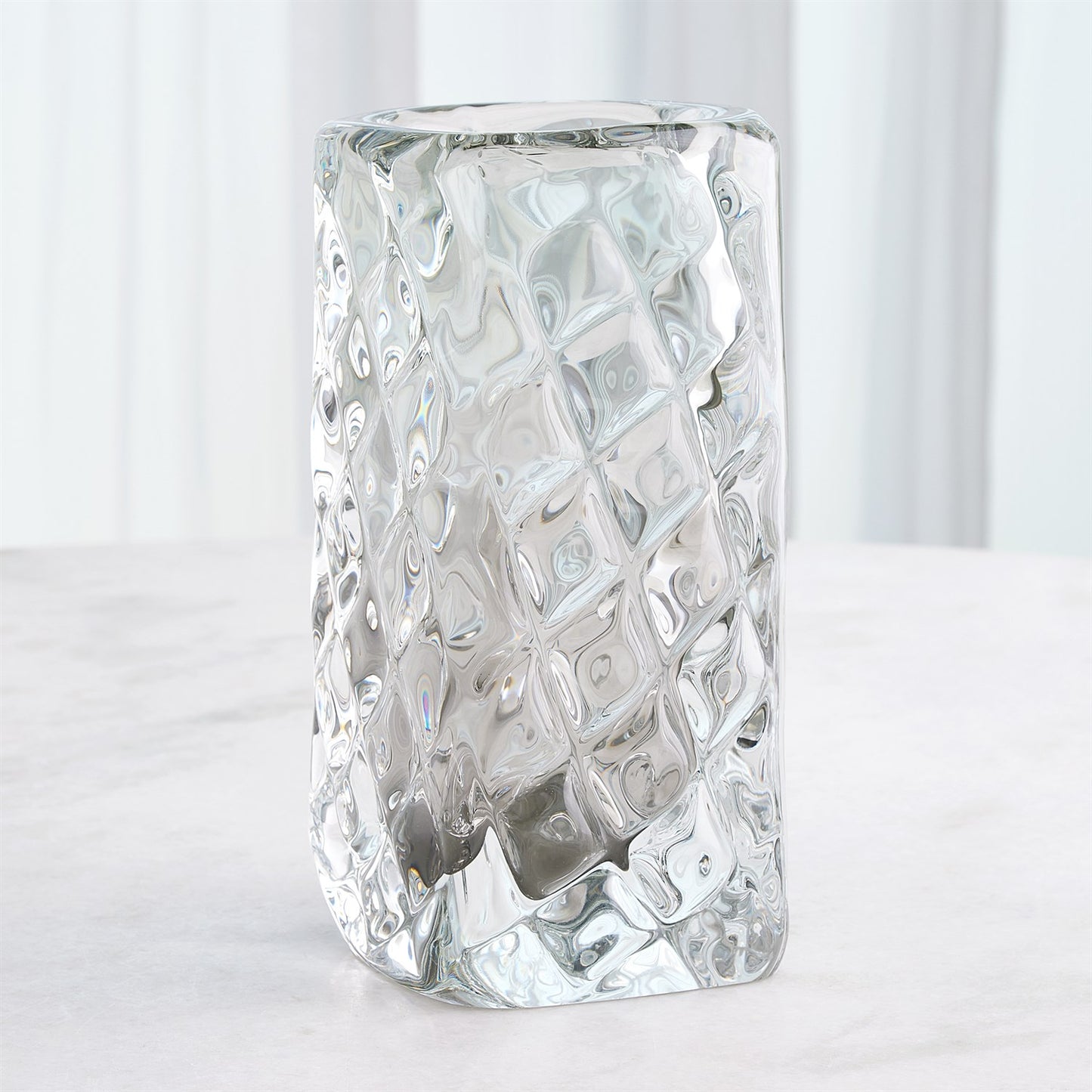 Quilted Grey Vase - Wide