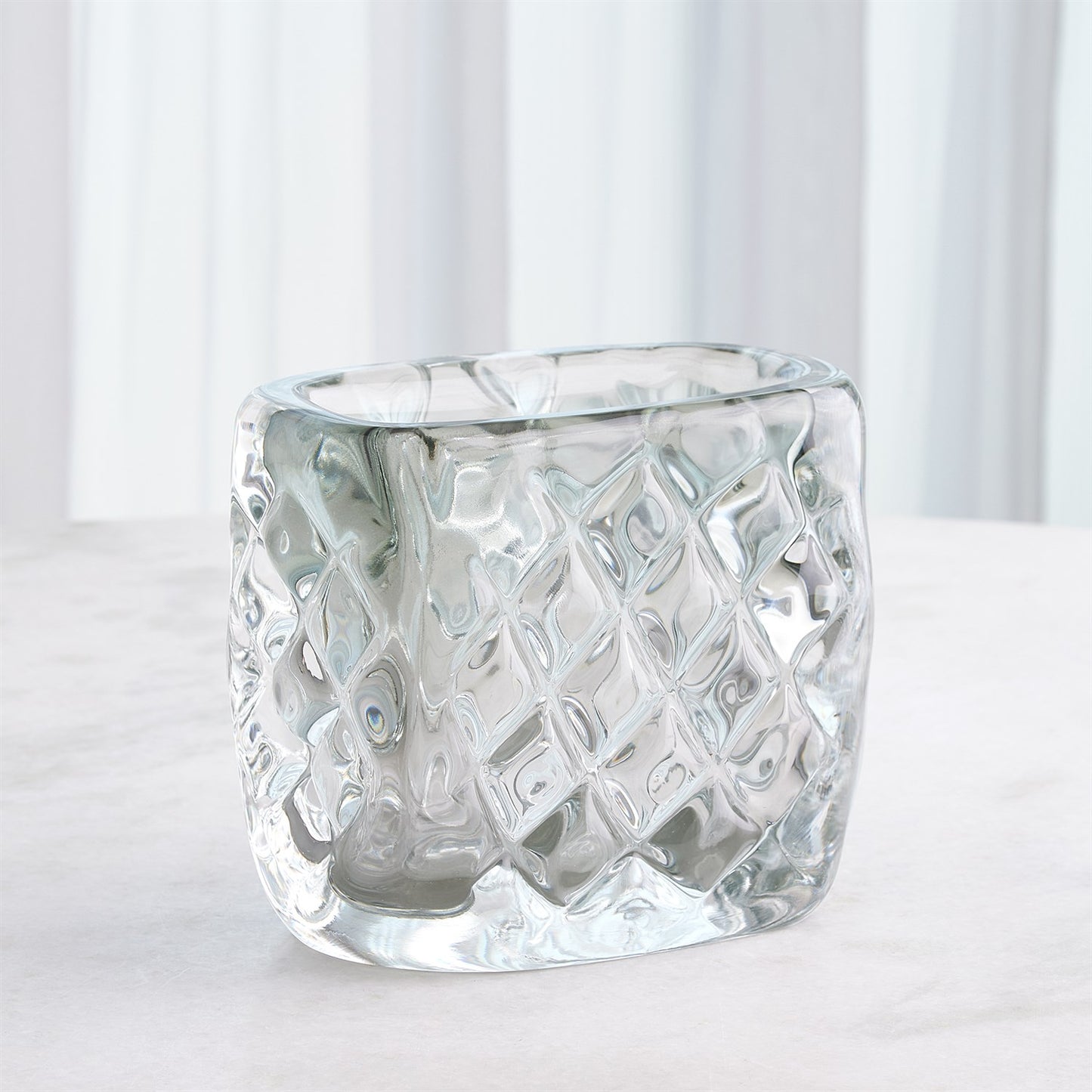 Quilted Grey Vase - Wide