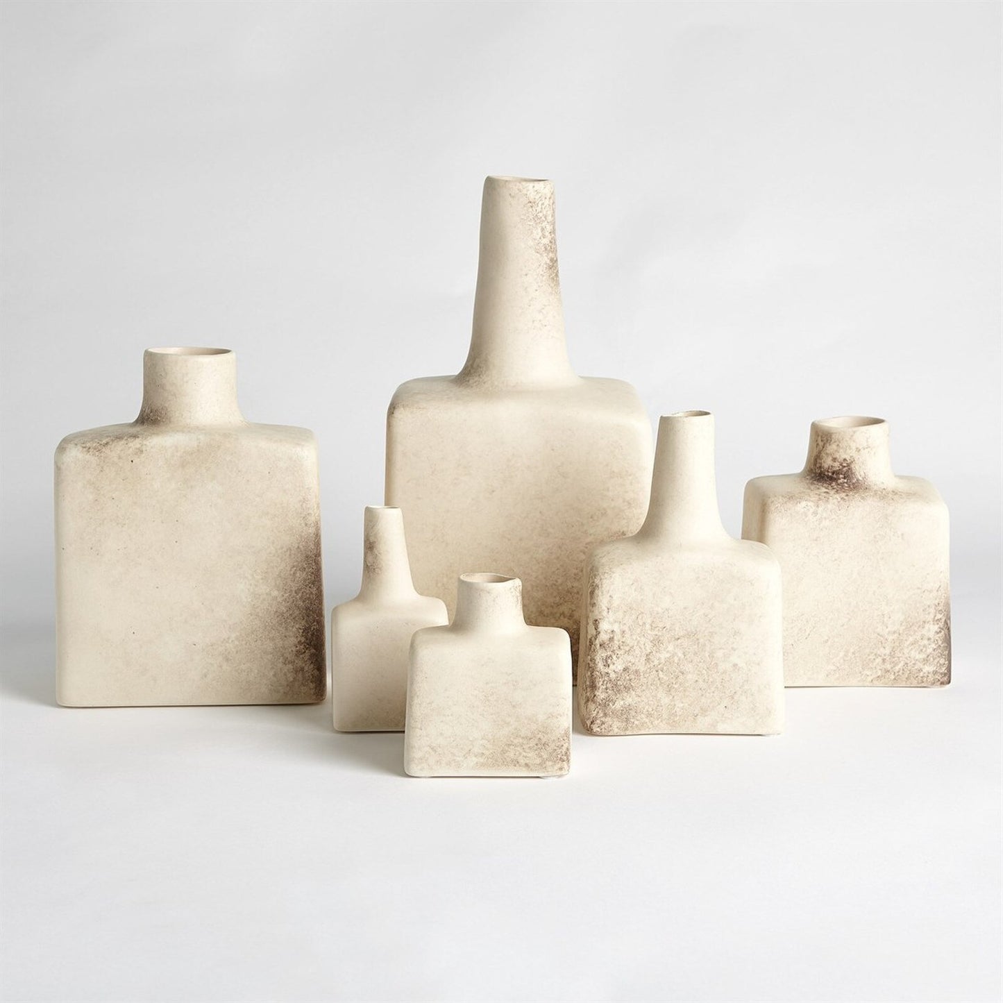 Tall Stack Reactive Ivory Decorative Bottle - Medium