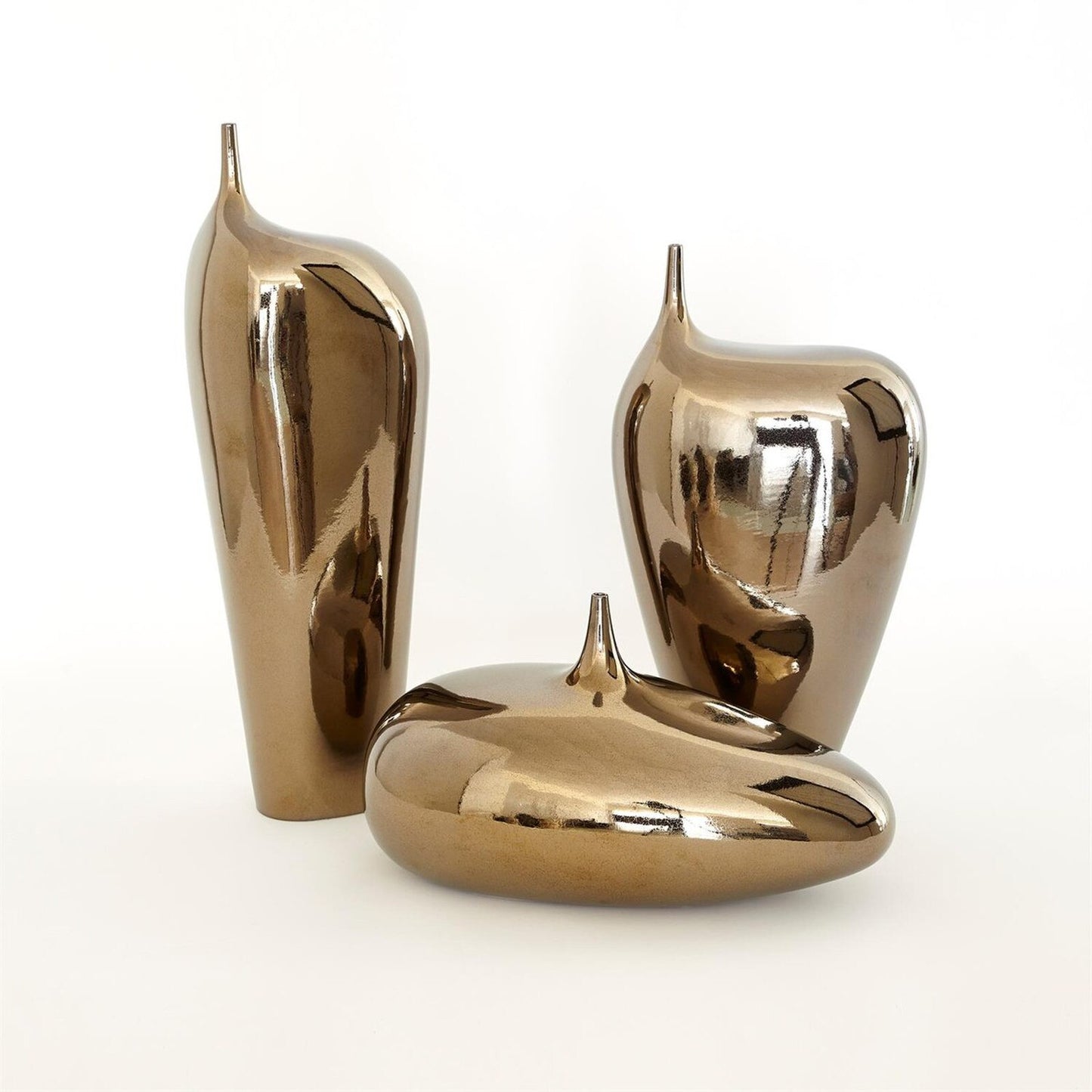 Offset Neck Bronze Crackle Object - Small