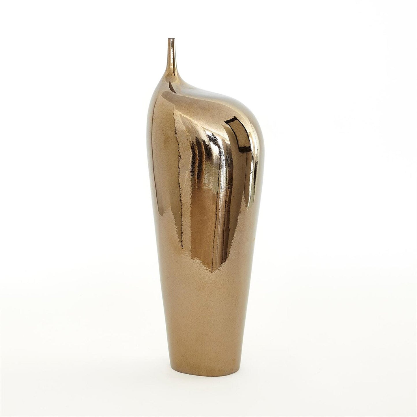 Offset Neck Bronze Crackle Object - Small