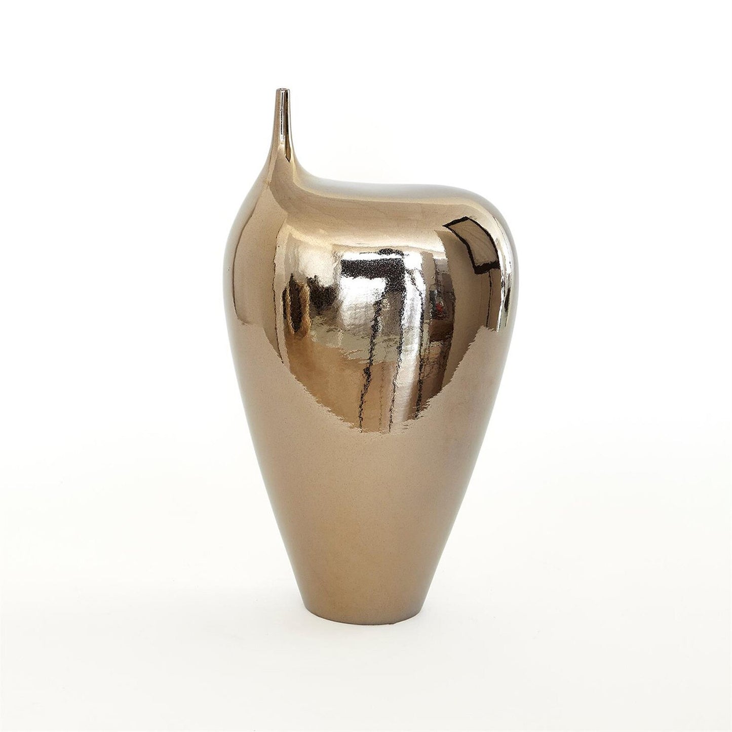 Offset Neck Bronze Crackle Object - Small