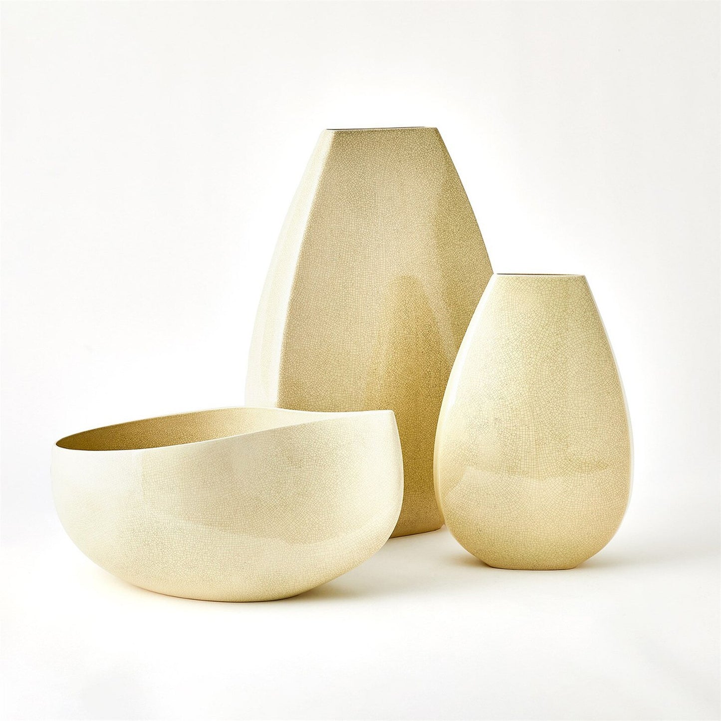 Giant Butter Crackle Teardrop Vase - Small