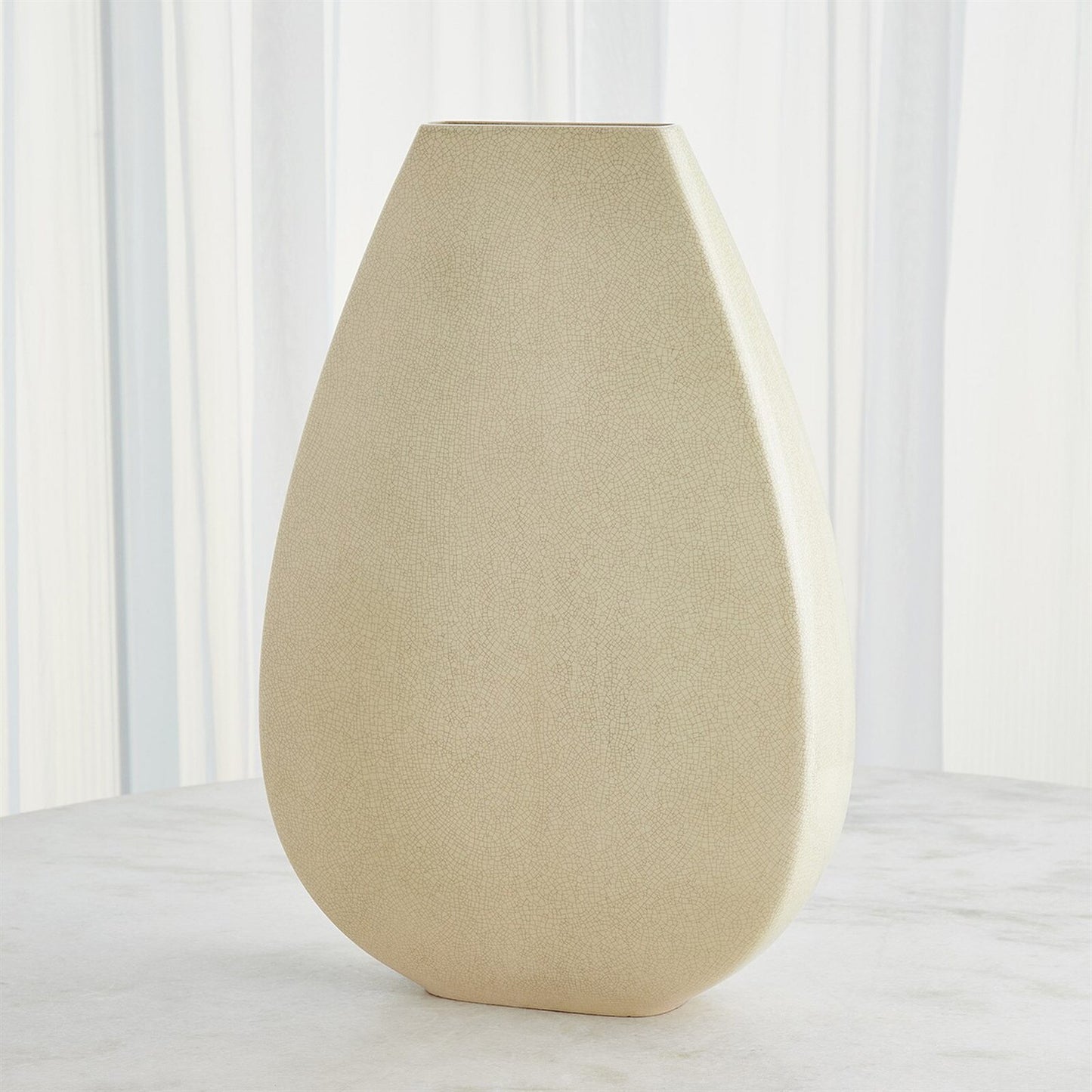 Giant Butter Crackle Teardrop Vase - Small