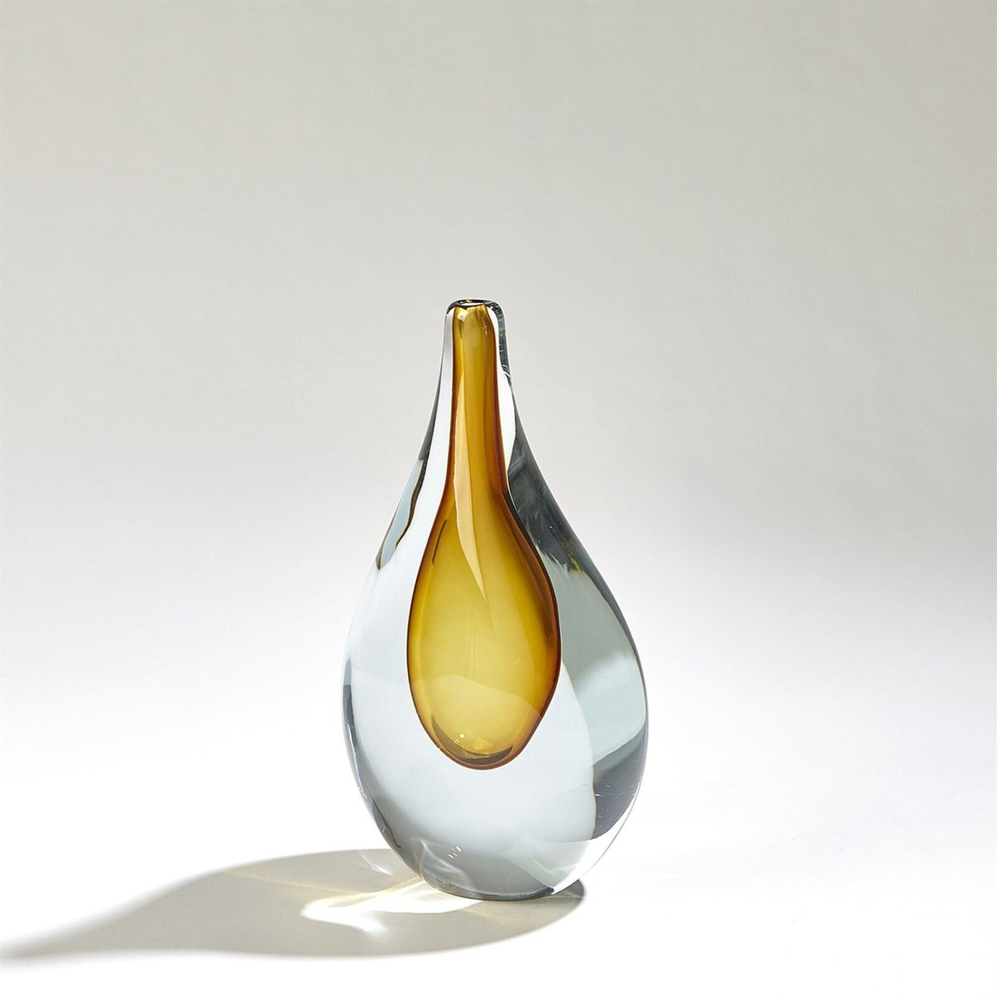 Stretched Neck Amber Vase - Large