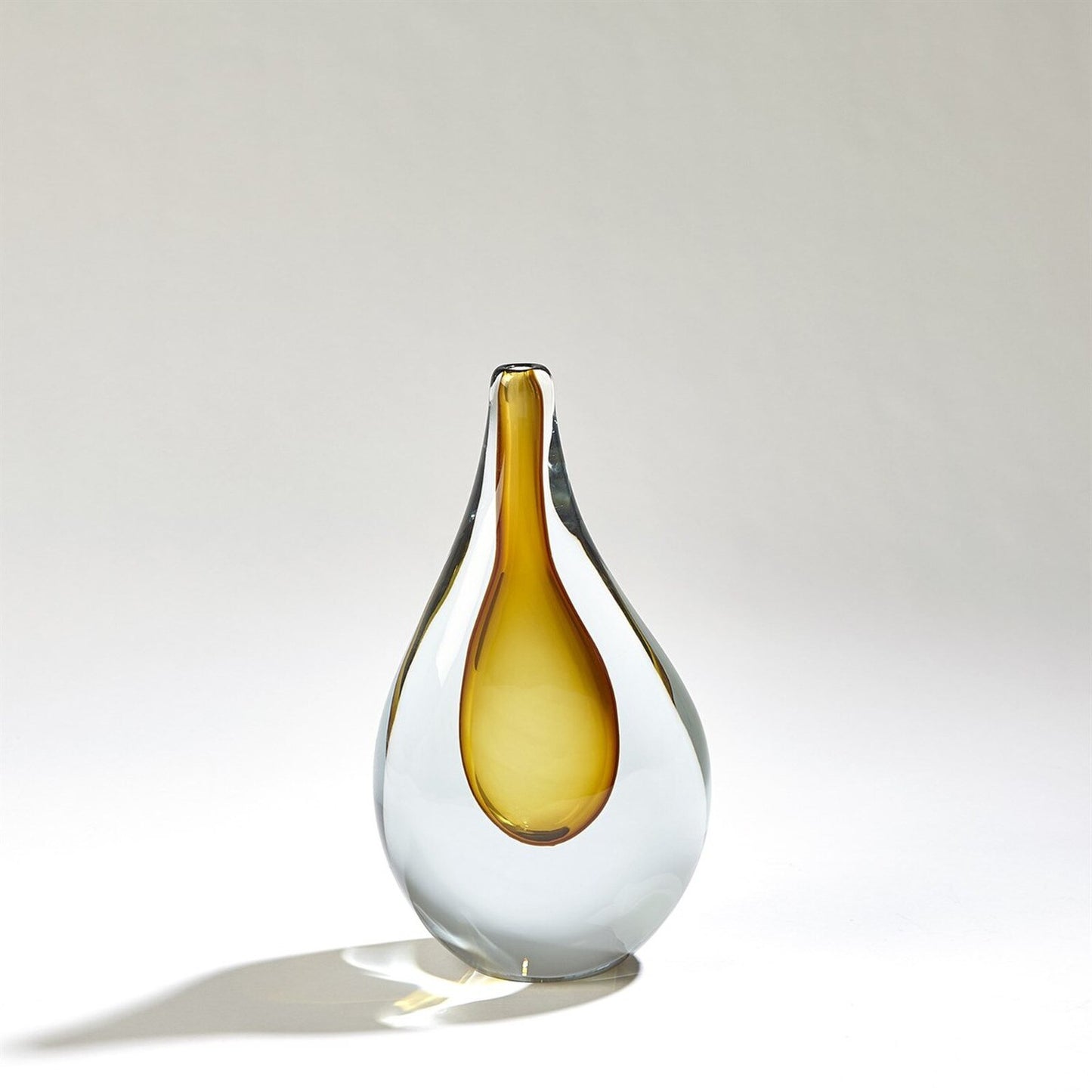 Stretched Neck Amber Vase - Large