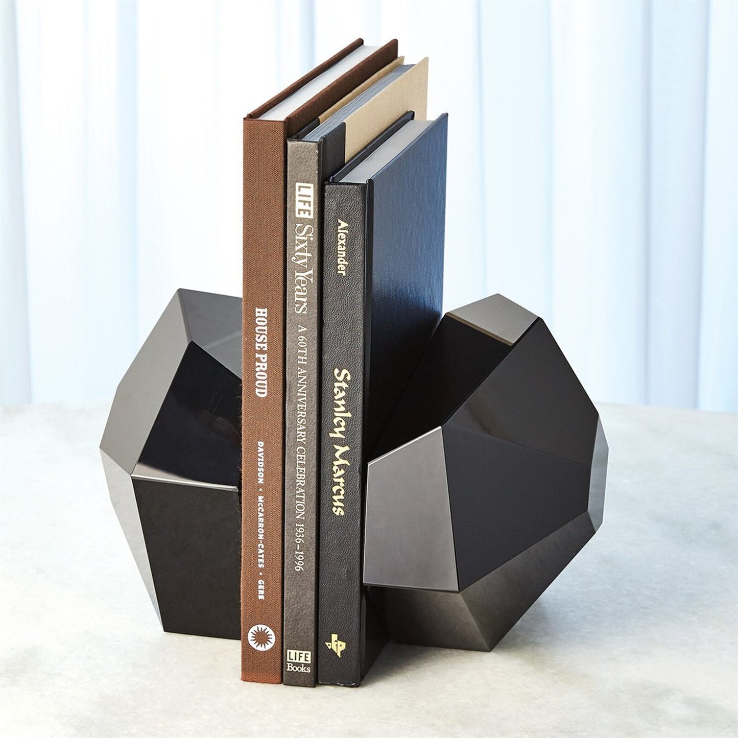 Black Crystal Bookend - Set of 2