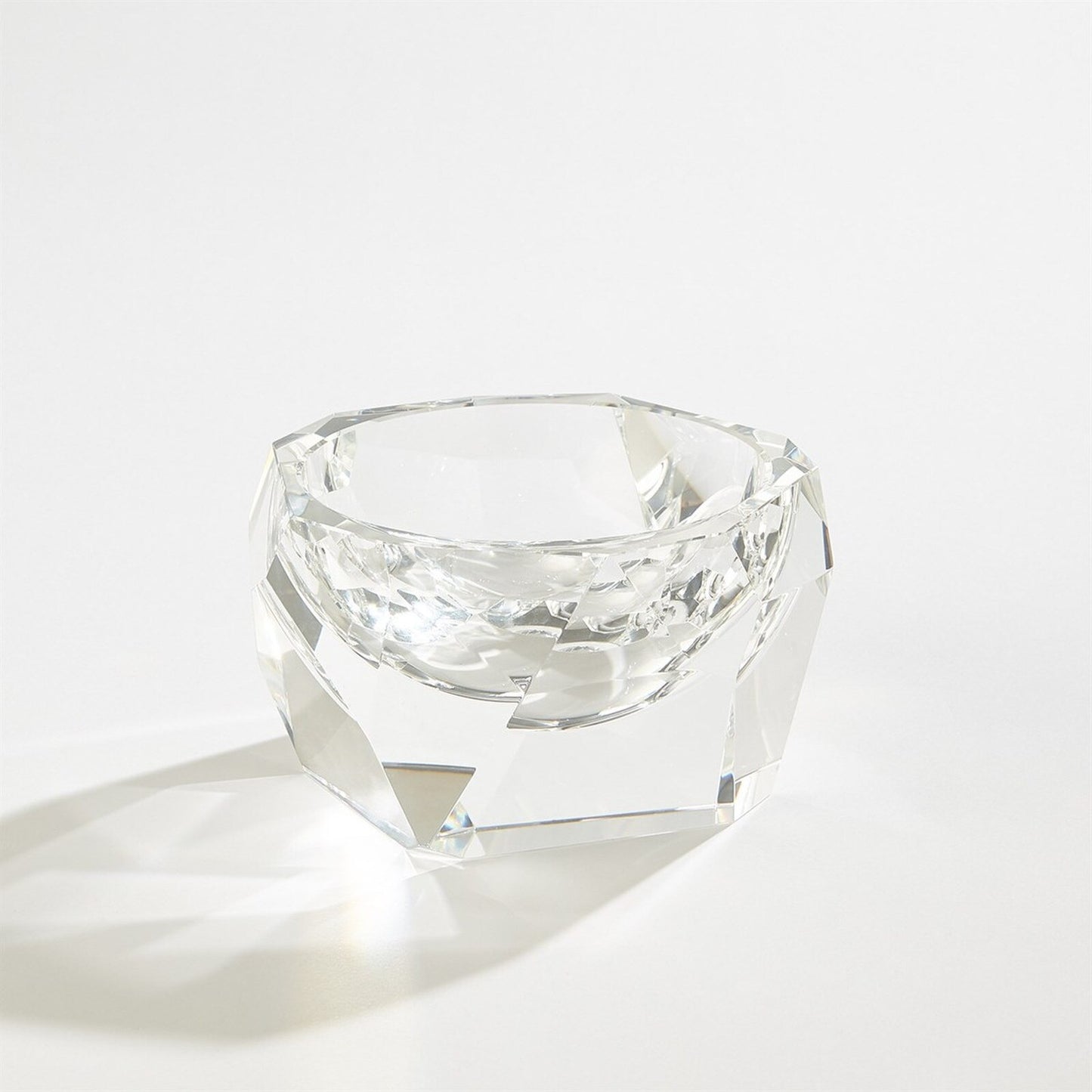 Multi Facet Clear Crystal Bowl - Large