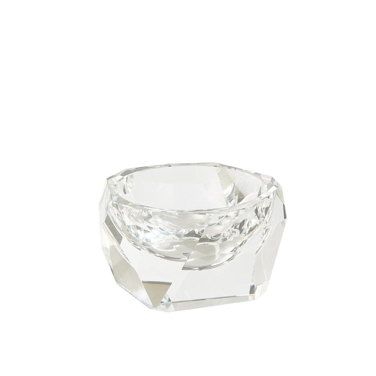 Multi Facet Clear Crystal Bowl - Large