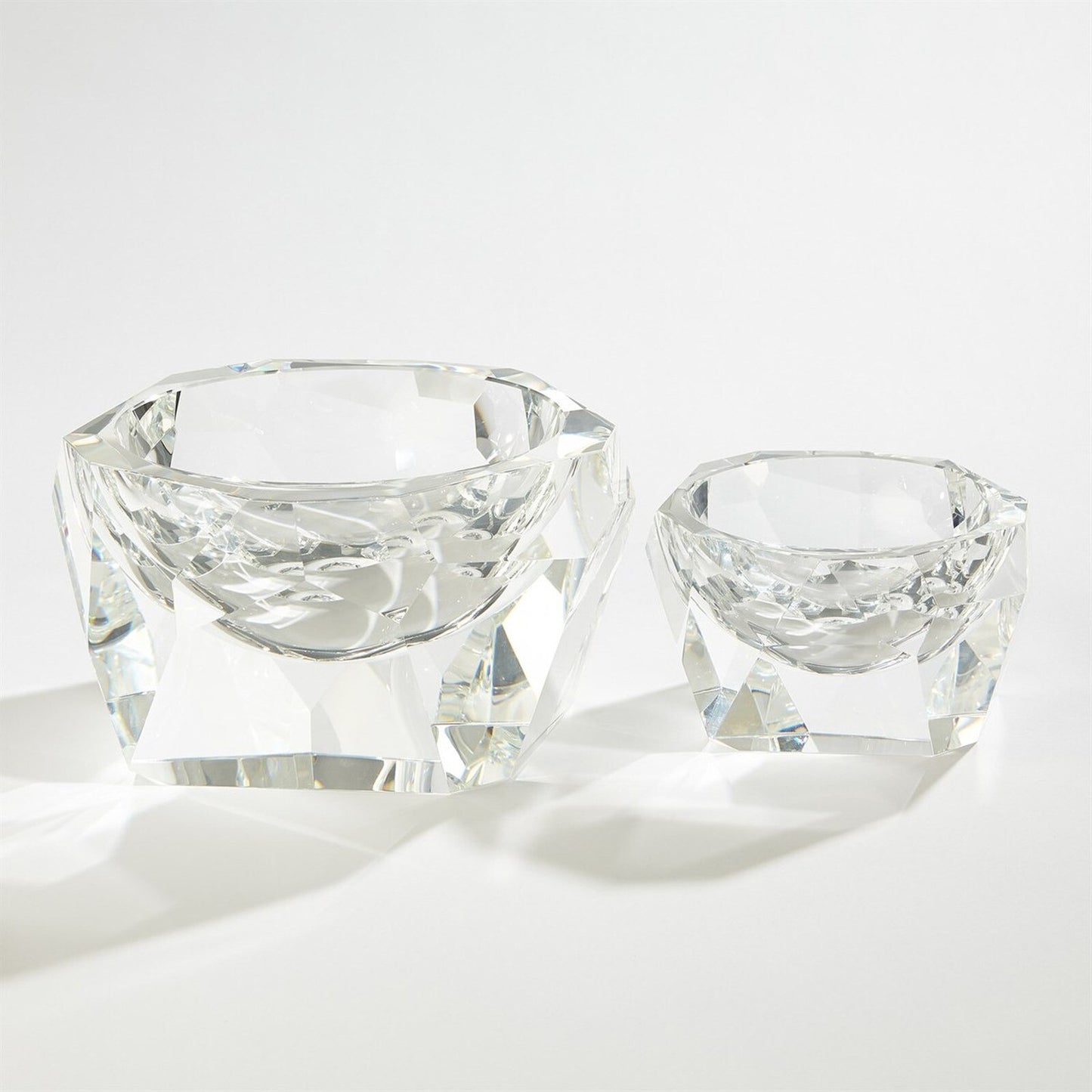 Multi Facet Clear Crystal Bowl - Large