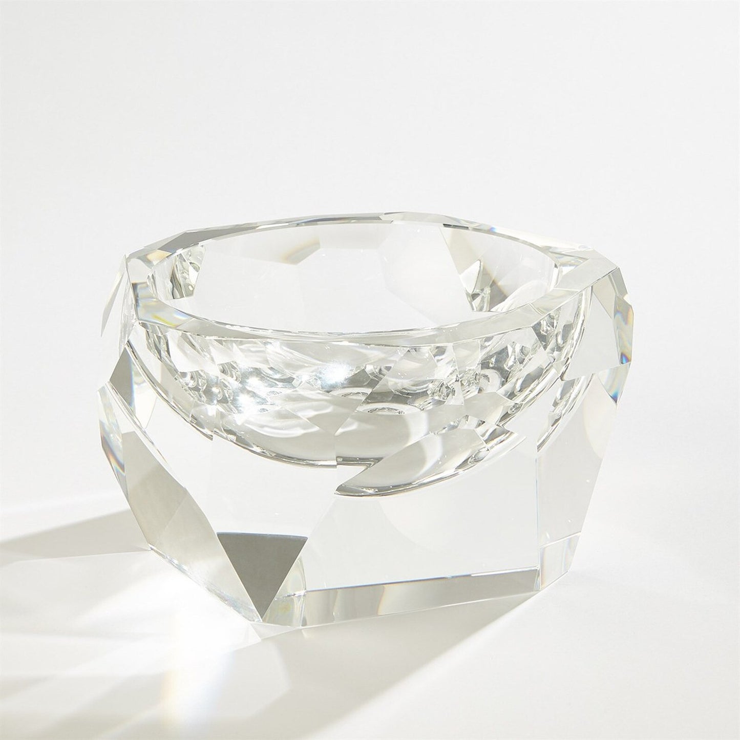 Multi Facet Clear Crystal Bowl - Large