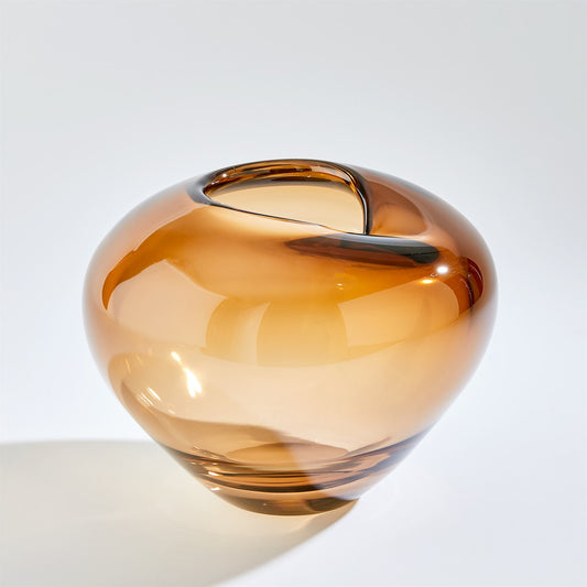 Large Amber Wave Vase