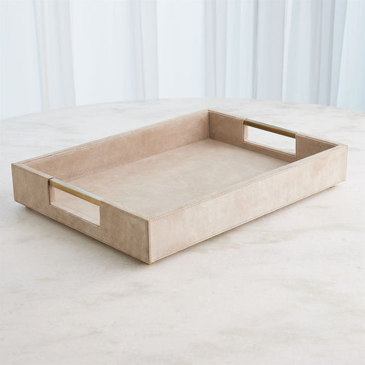 Large Parchment Suede Serving Tray