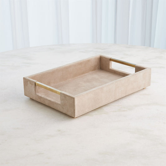 Small Parchment Suede Serving Tray