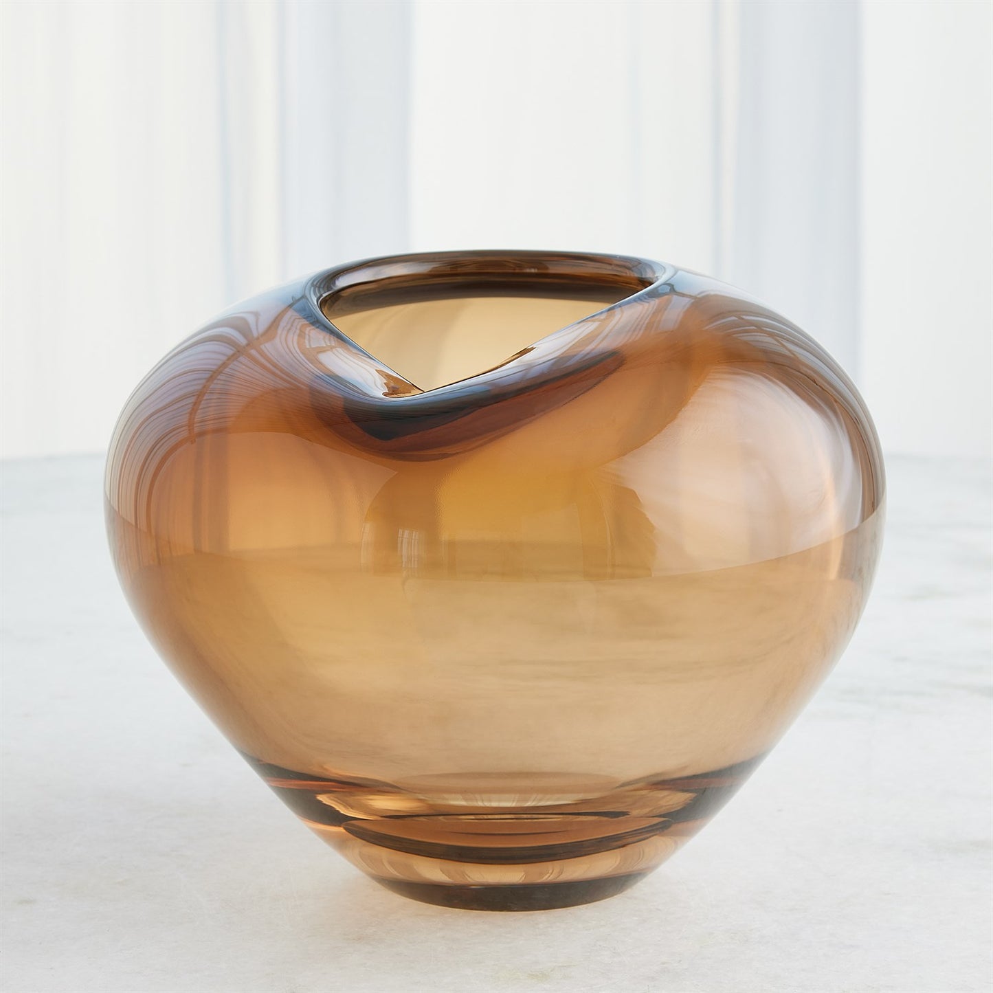 Large Amber Wave Vase