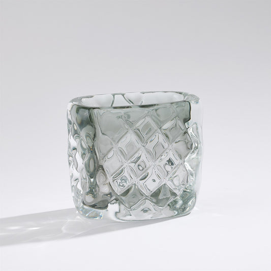 Quilted Grey Vase - Wide