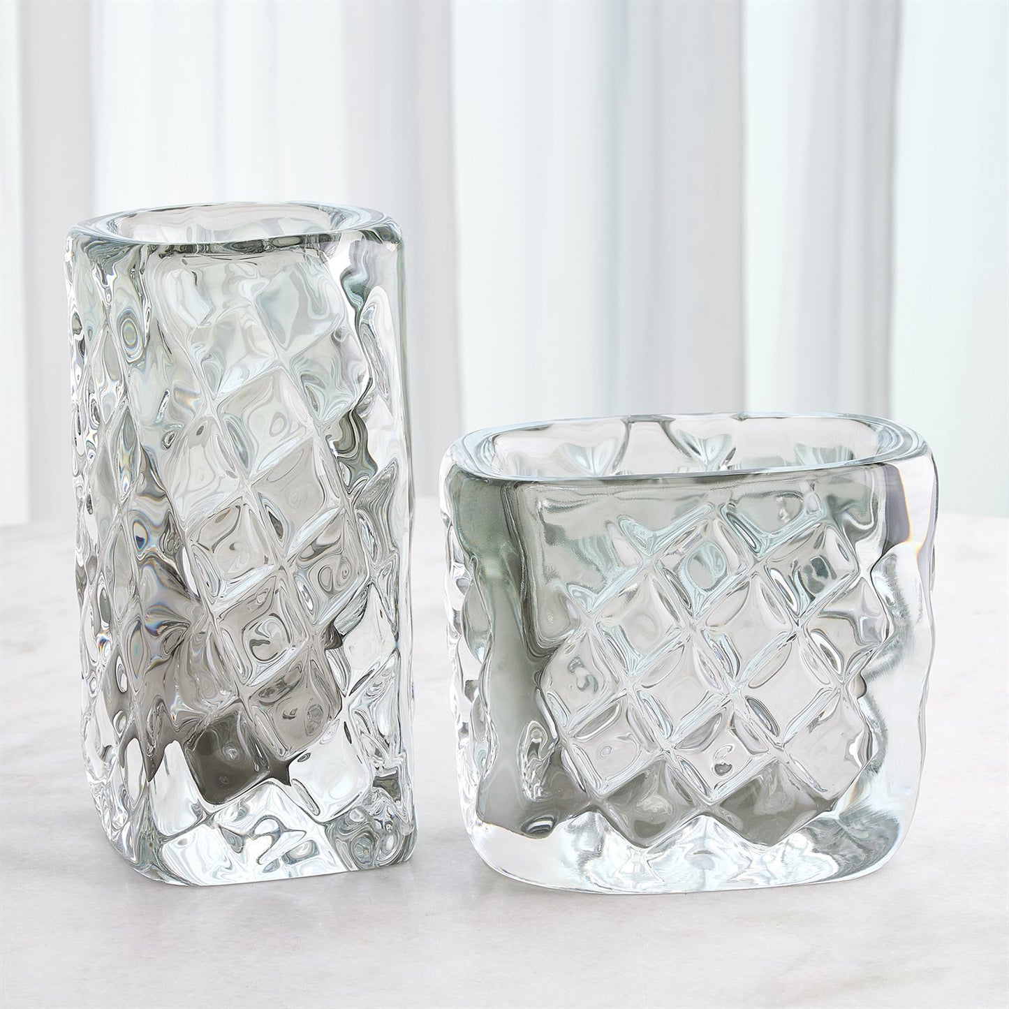 Quilted Grey Vase - Tall