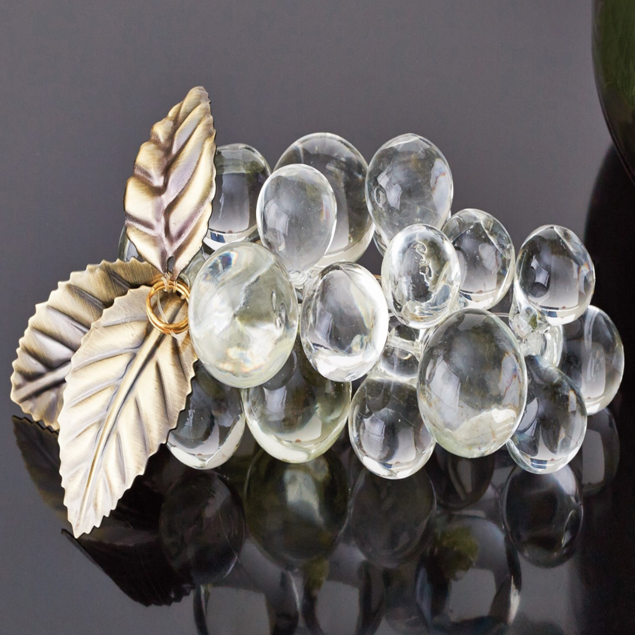 Clear Crystal Grape Cluster Decor