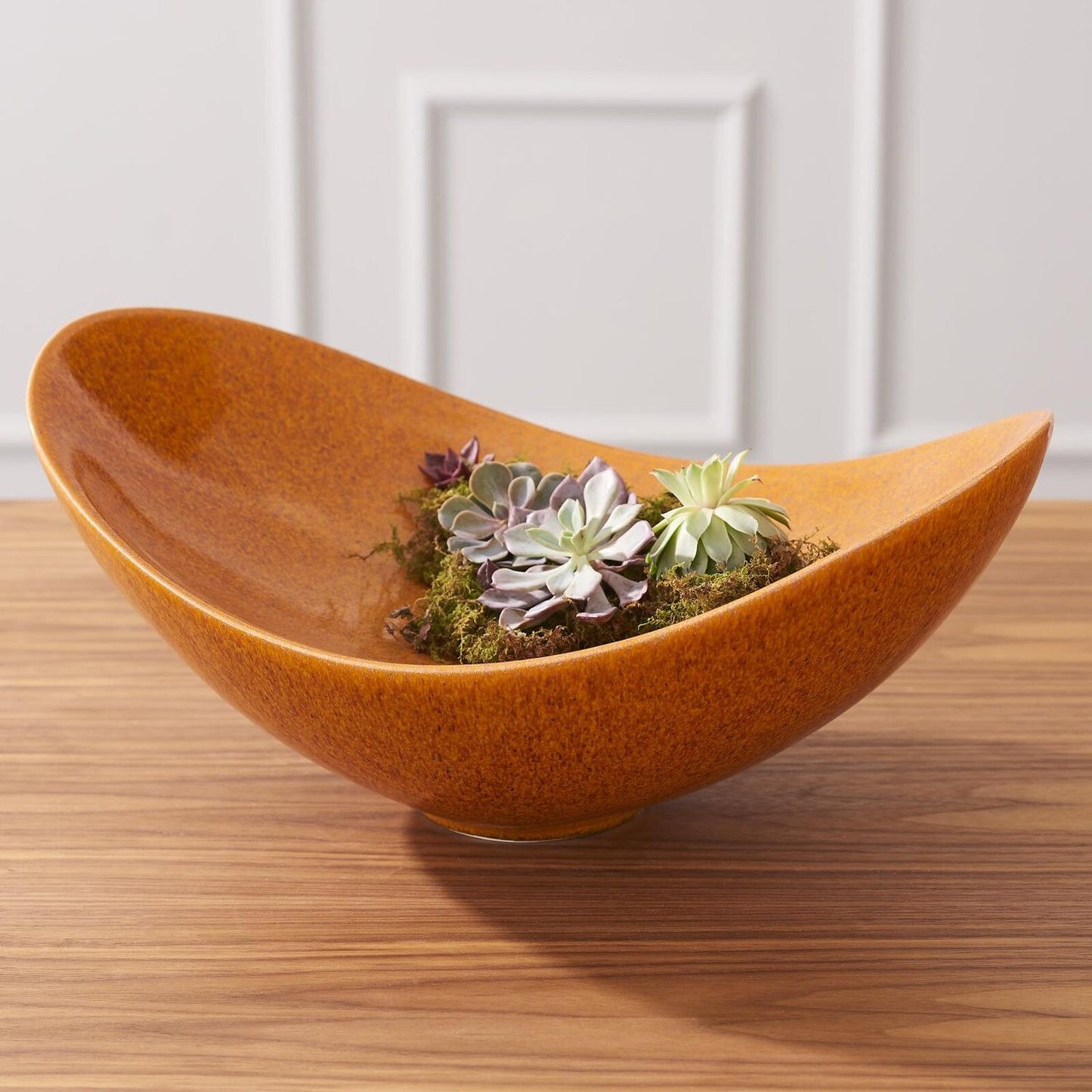 Elegant Orange Swoop Bowl