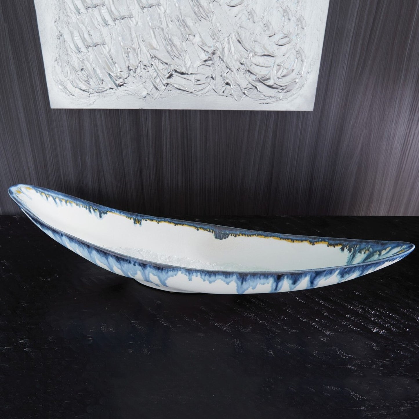 Glass Drip Canoe Bowl