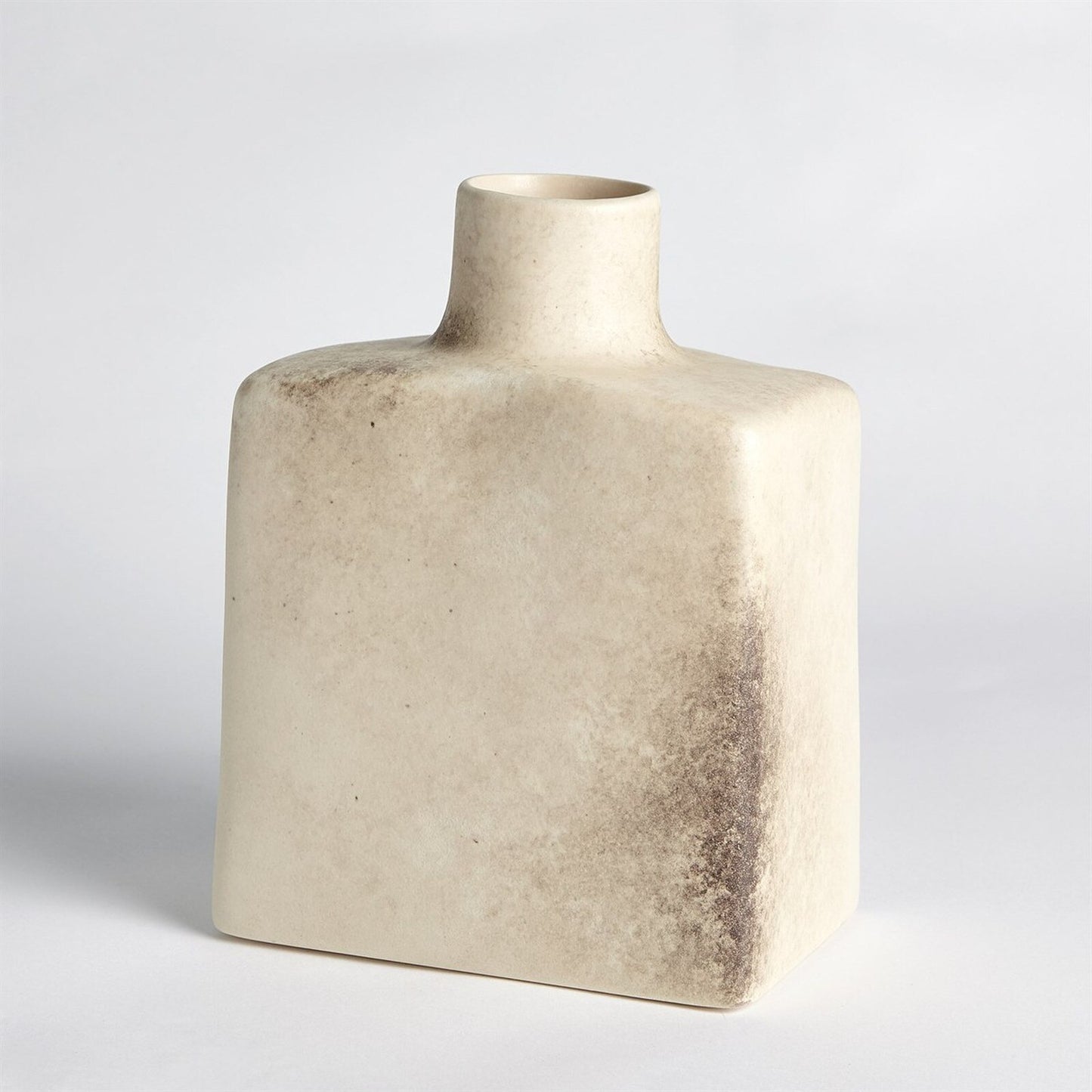 Short Stack Reactive Ivory Decorative Bottle - Small