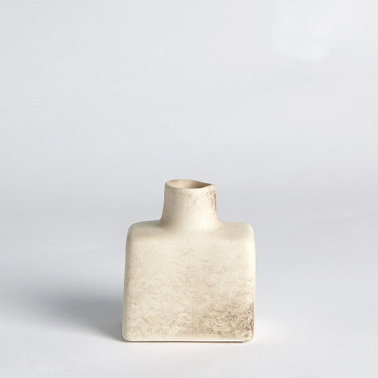 Short Stack Reactive Ivory Decorative Bottle - Small