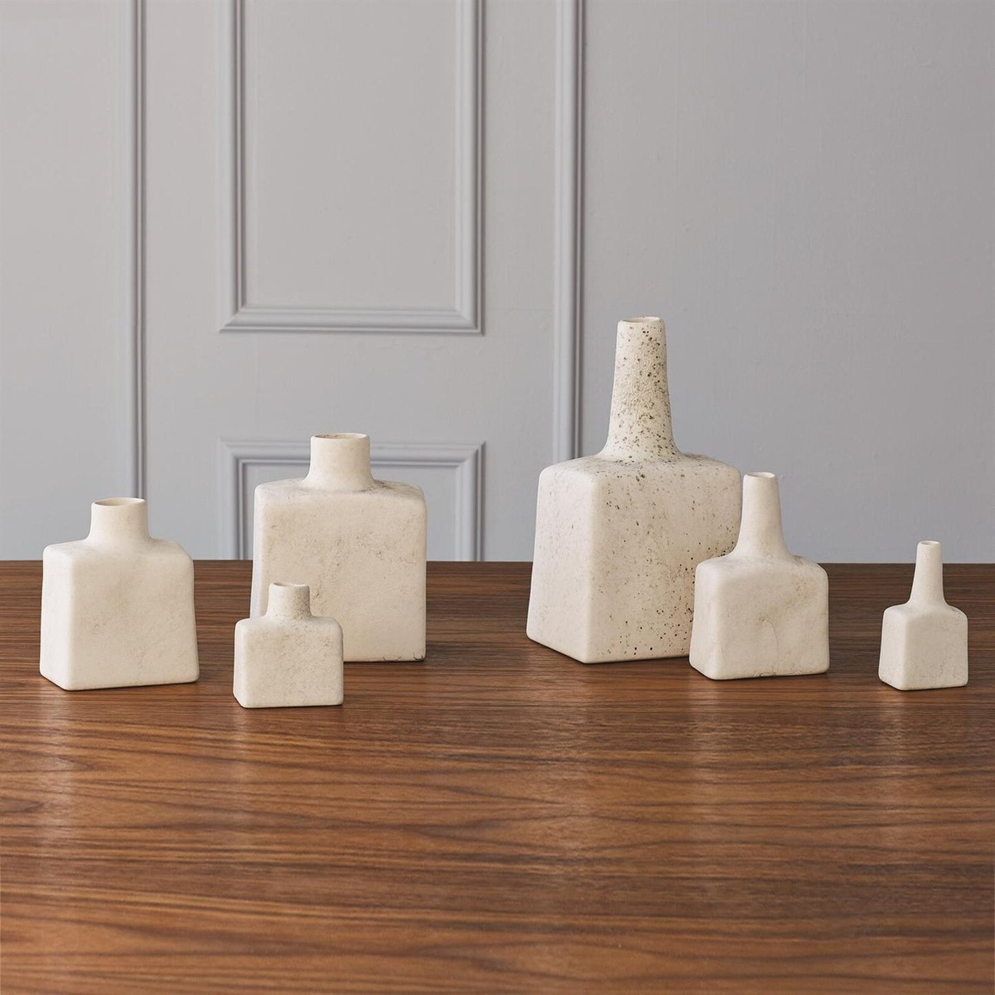 Short Stack Reactive Ivory Decorative Bottle - Large