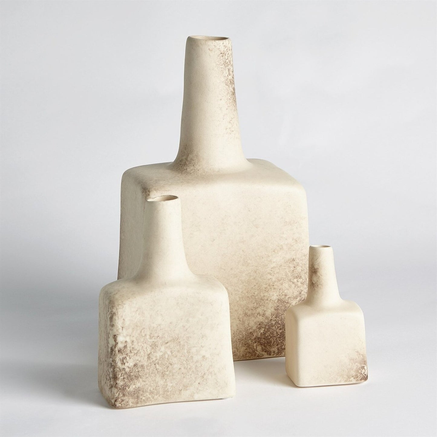 Tall Stack Reactive Ivory Decorative Bottle - Small