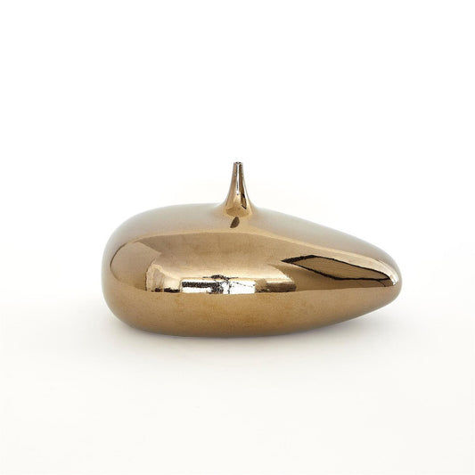 Offset Neck  Bronze Crackle Object - Small