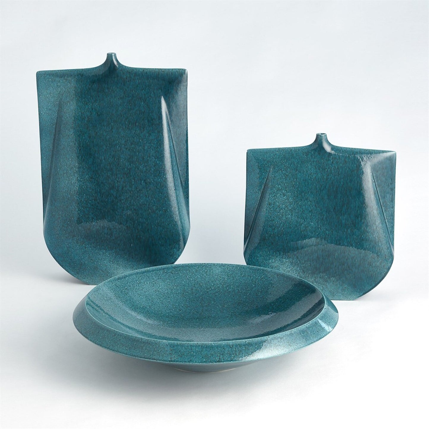 Kimono Teal Vase - Wide