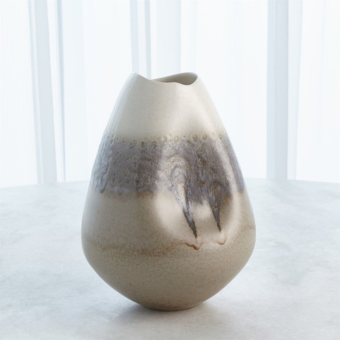 Cream Rises Dented Vase - Large