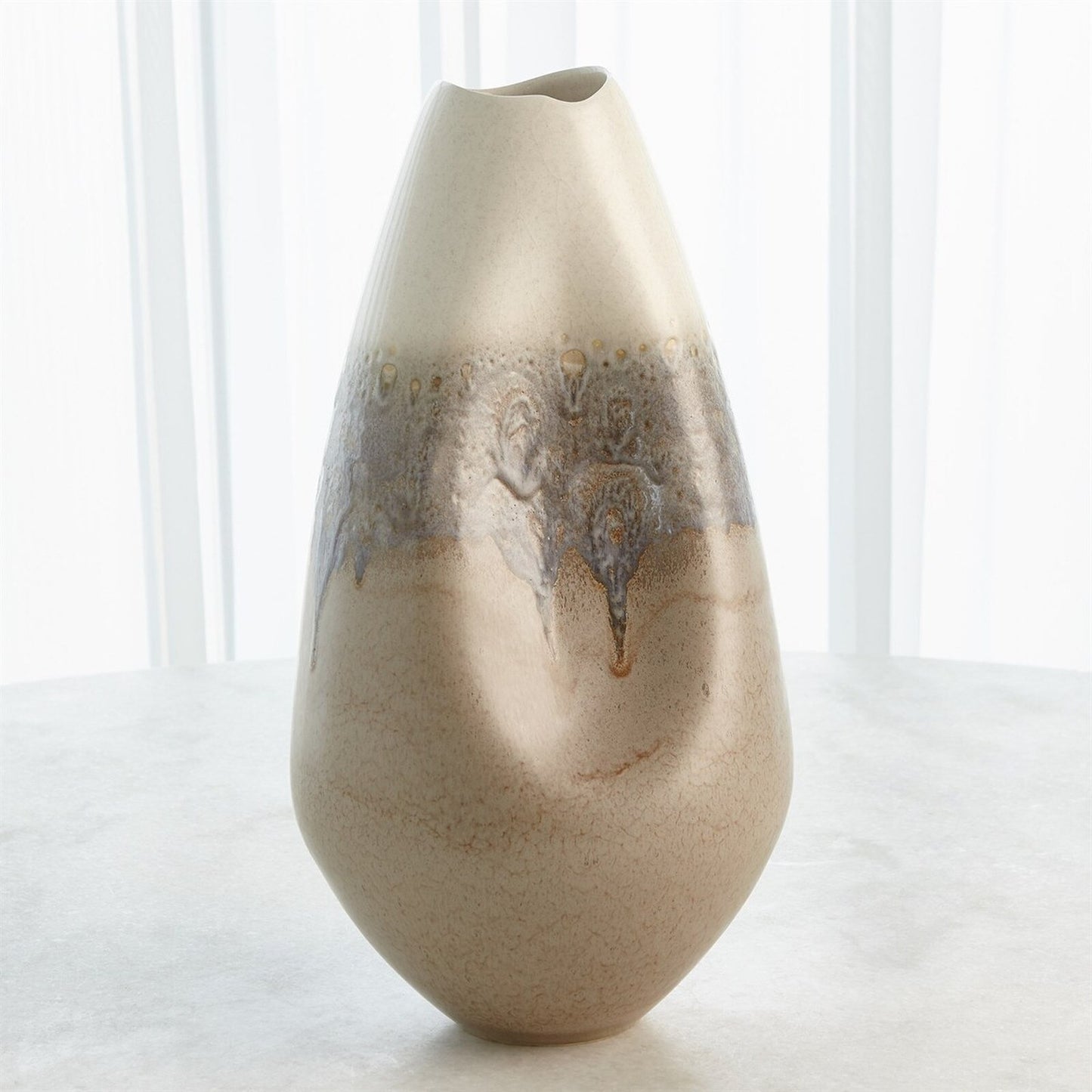 Cream Rises Dented Vase - Large