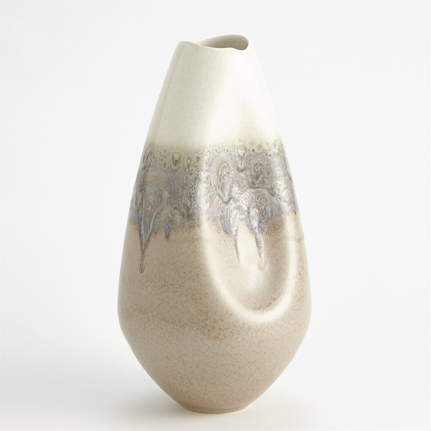 Cream Rises Dented Vase - Small