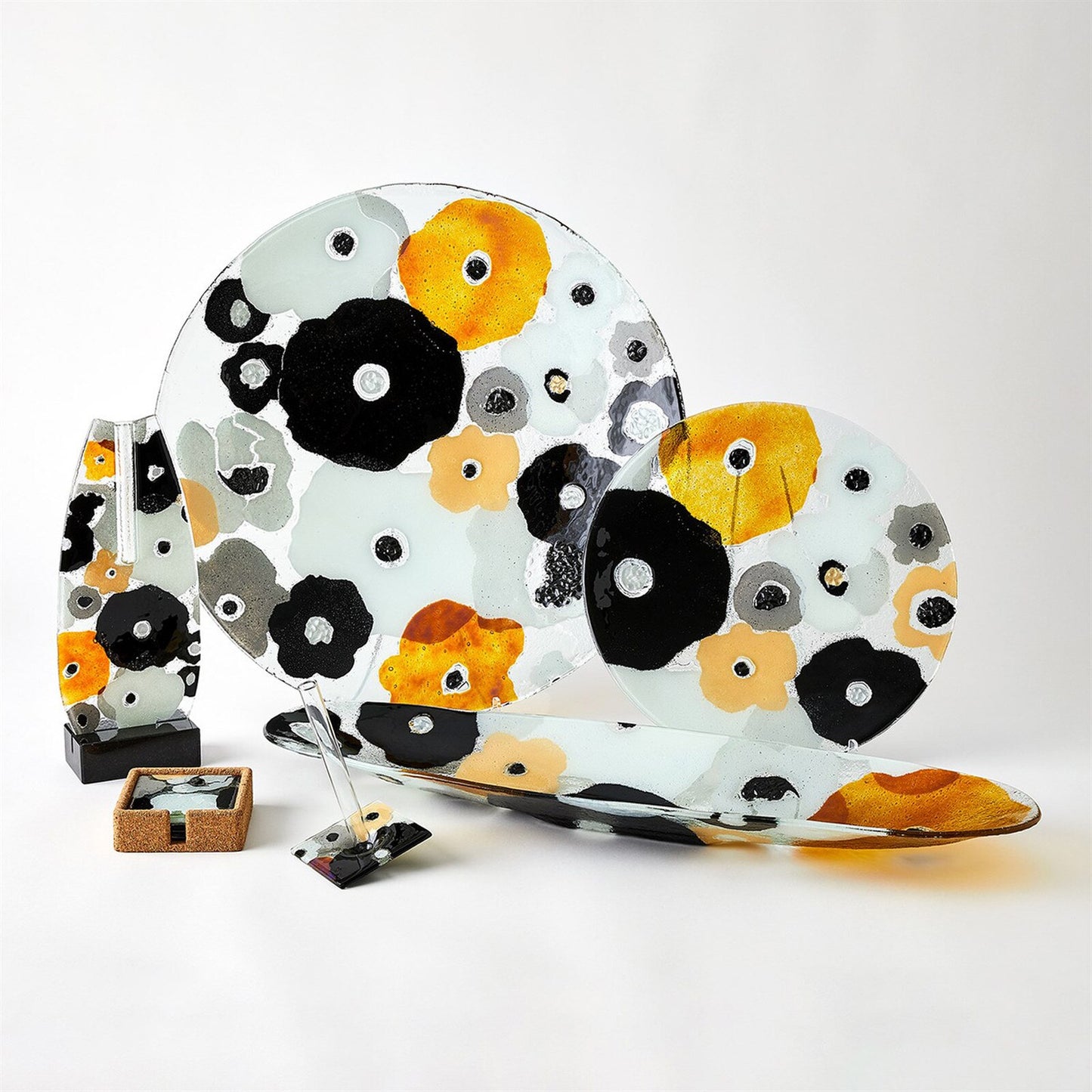 Fused Floral Boat Neutral Bowl