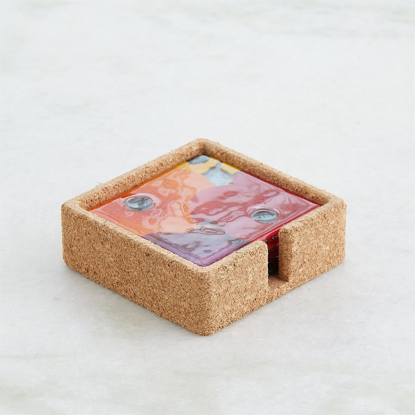 Fused Floral Coaster Set Object - Bright