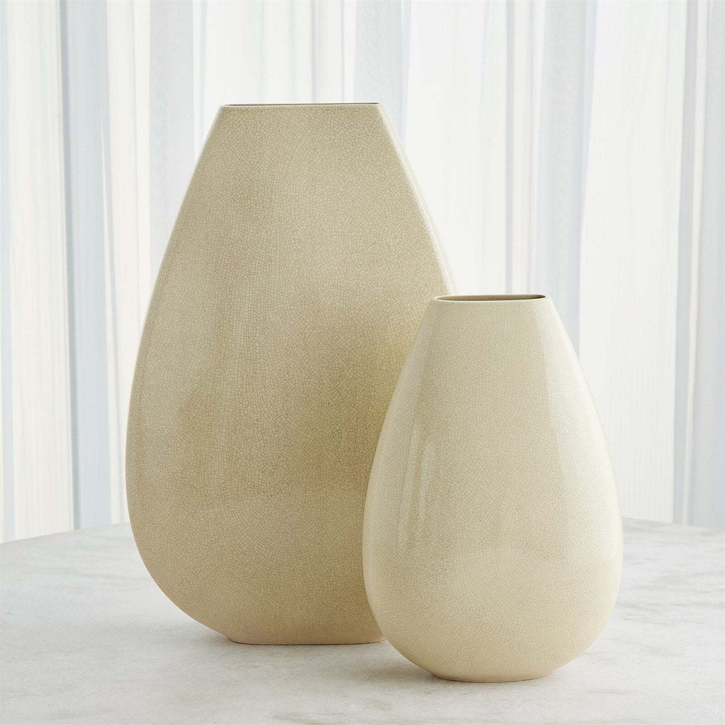 Giant Butter Crackle Teardrop Vase - Small
