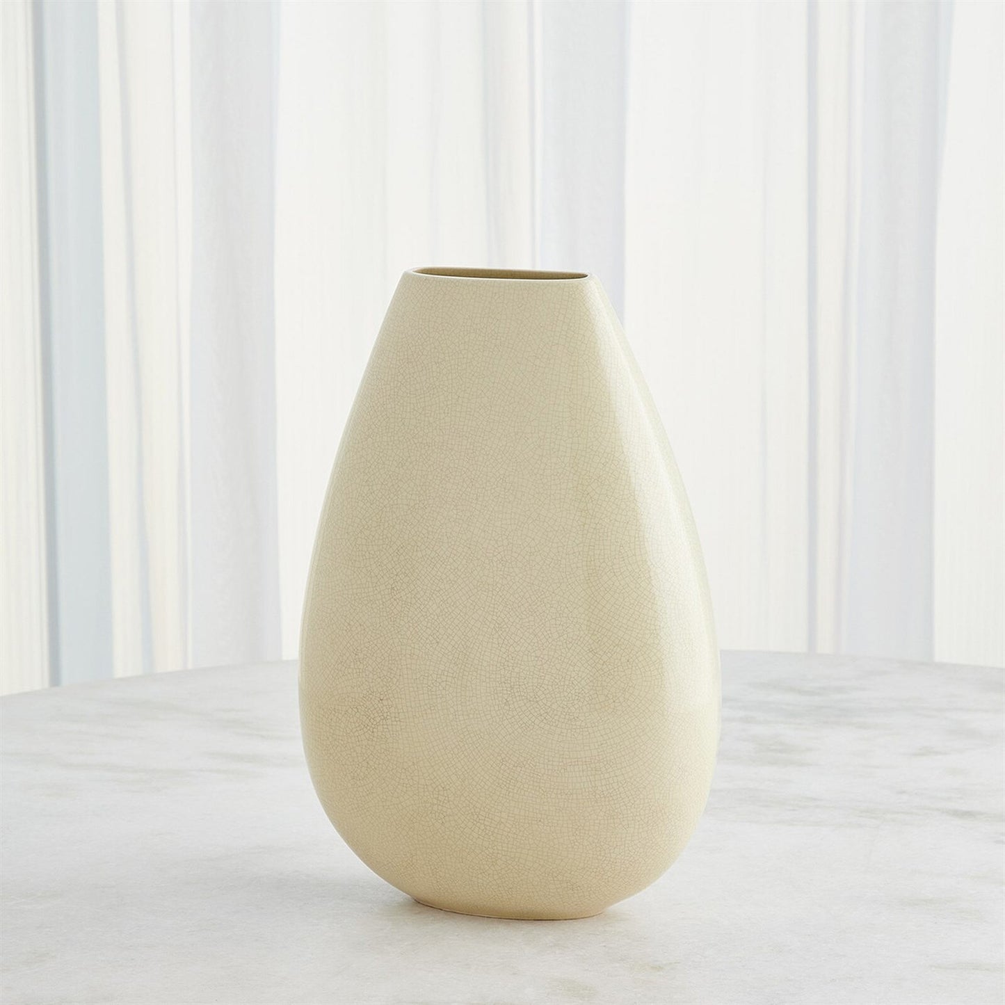 Giant Butter Crackle Teardrop Vase - Small