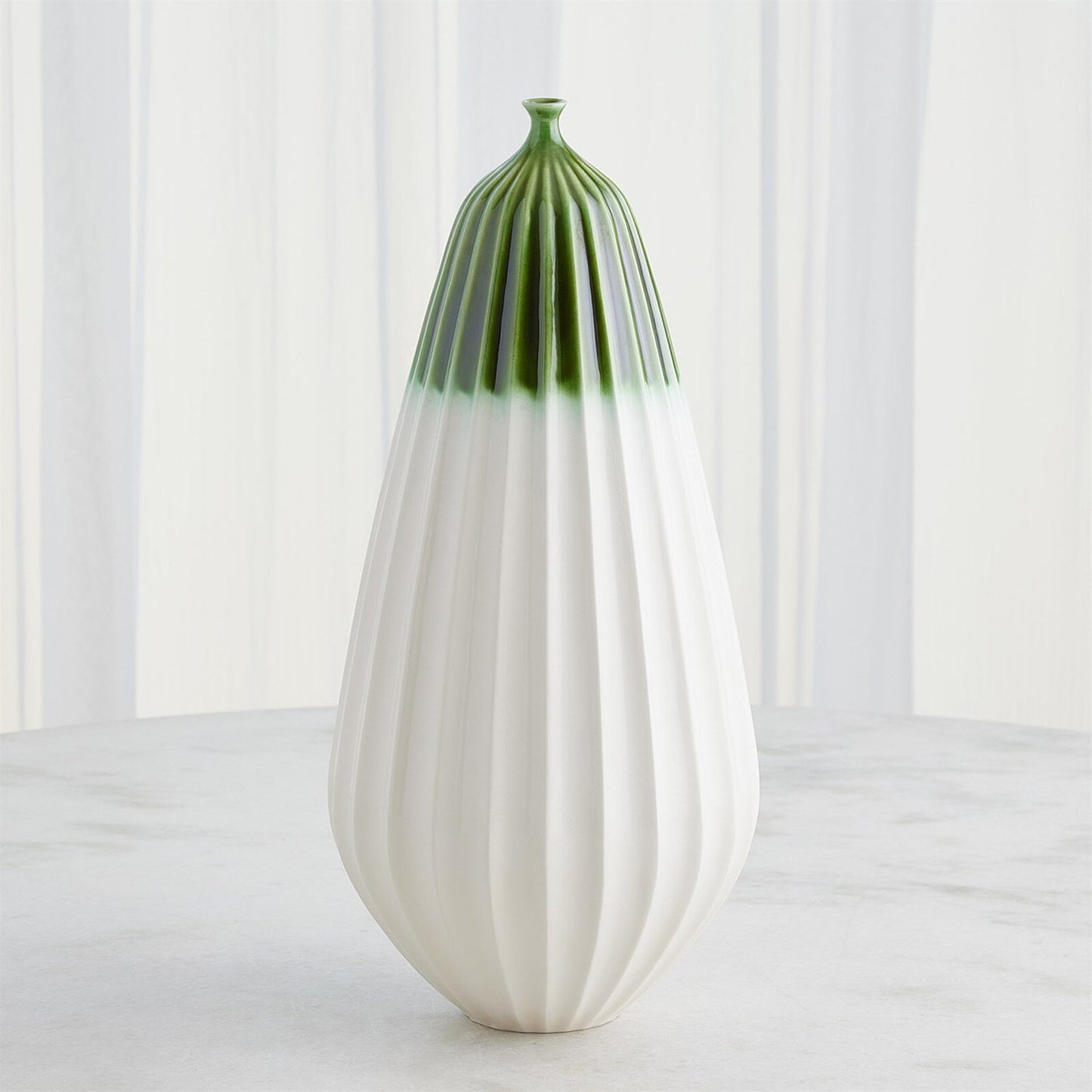 Furrow Emerald Vase - Small