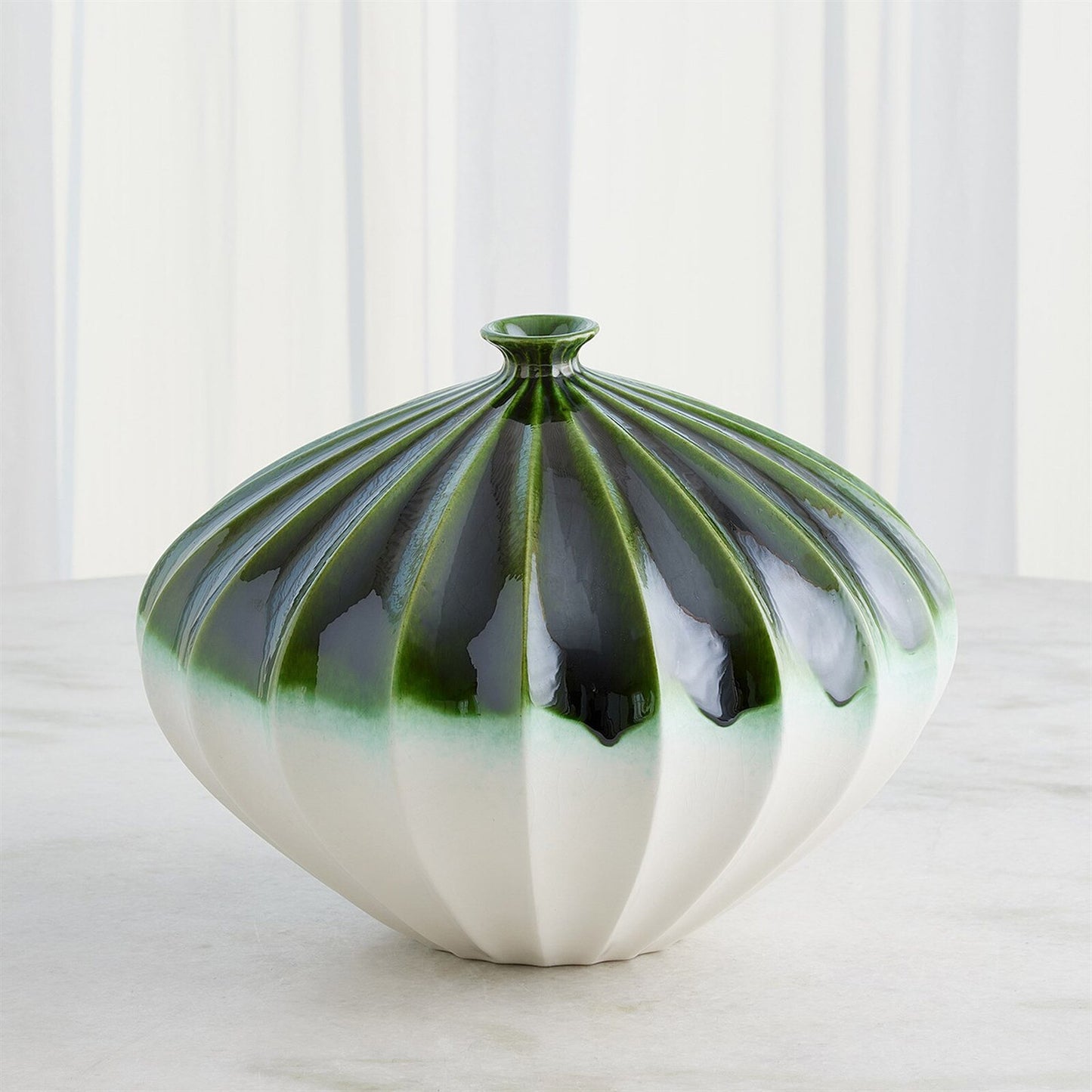 Furrow Emerald Vase - Small