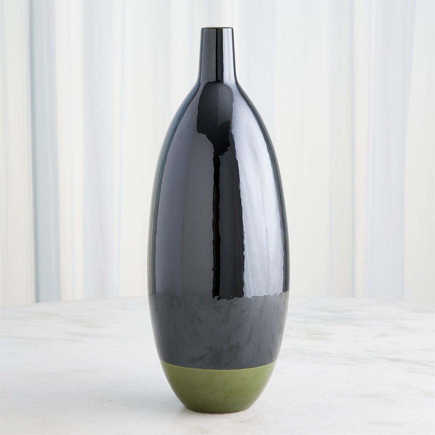 Tidal Dark Green Vase - Short