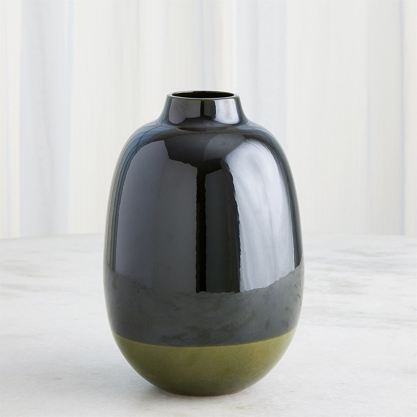 Tidal Dark Green Vase - Short