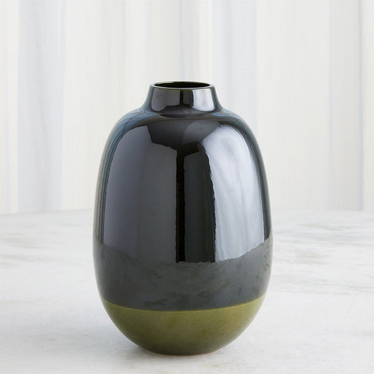 Tidal Dark Green Vase - Short