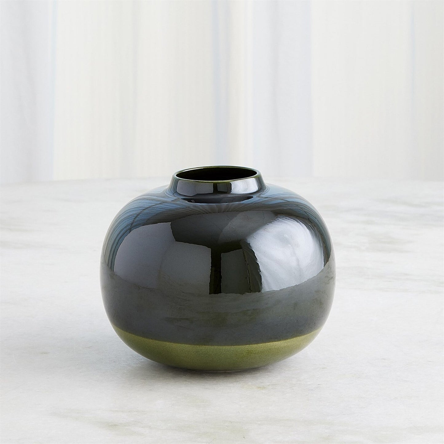 Tidal Dark Green Vase - Short