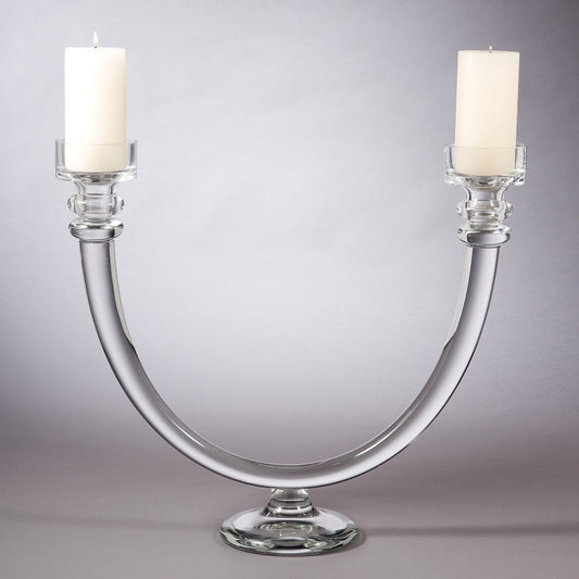 2-Lite Abra Glass Candle Holder