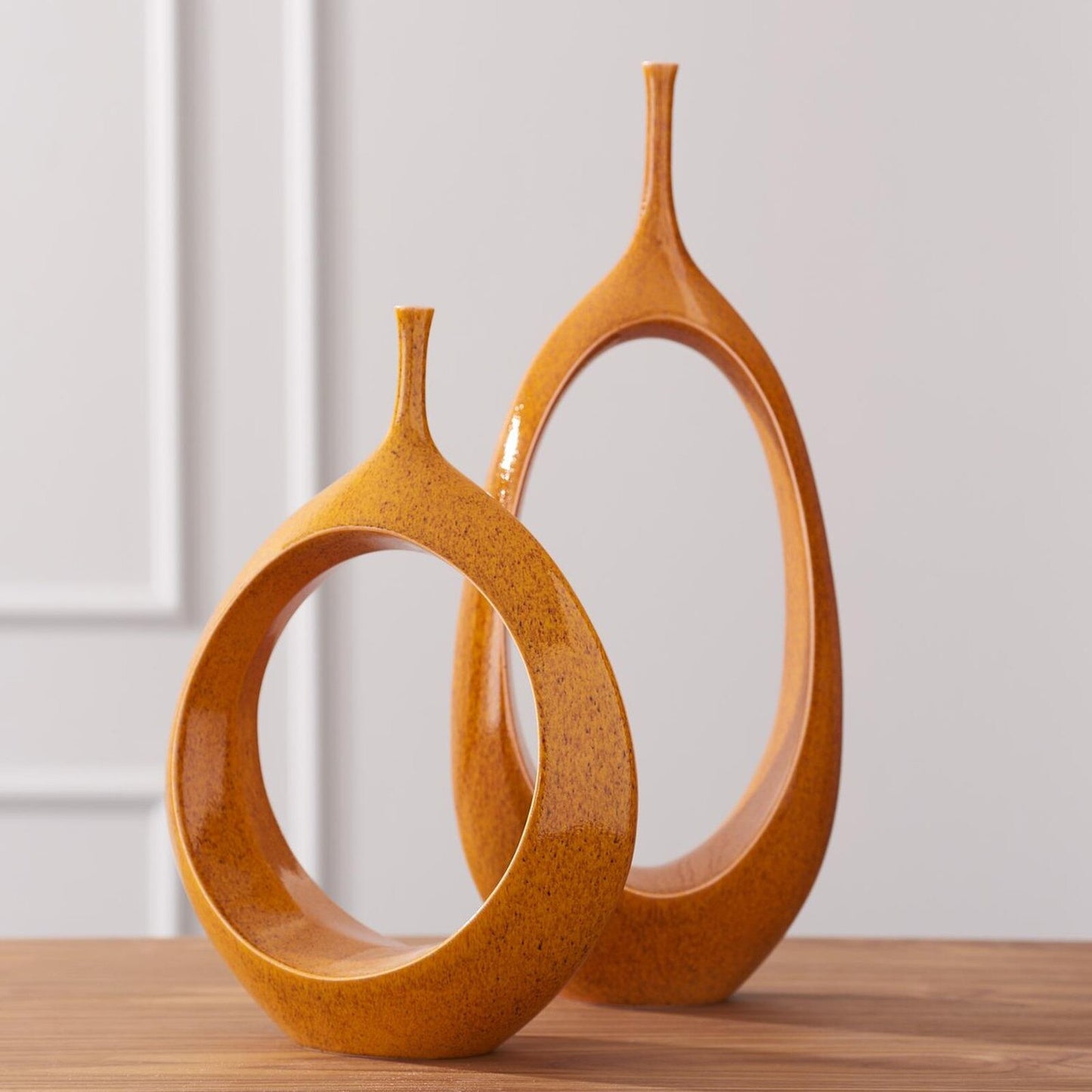 Open Ring Orange Vase