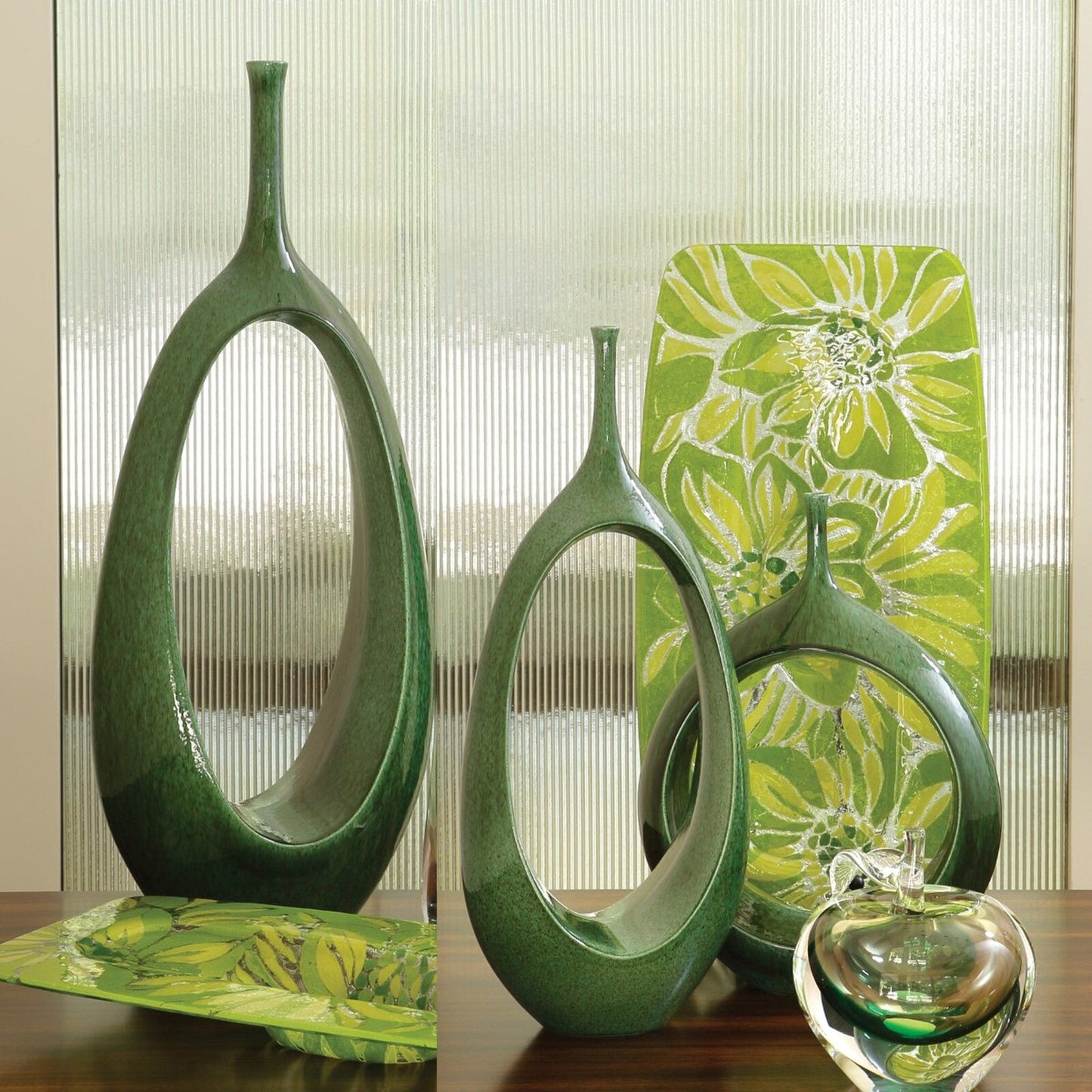 Open Ring Emerald Vase - Small