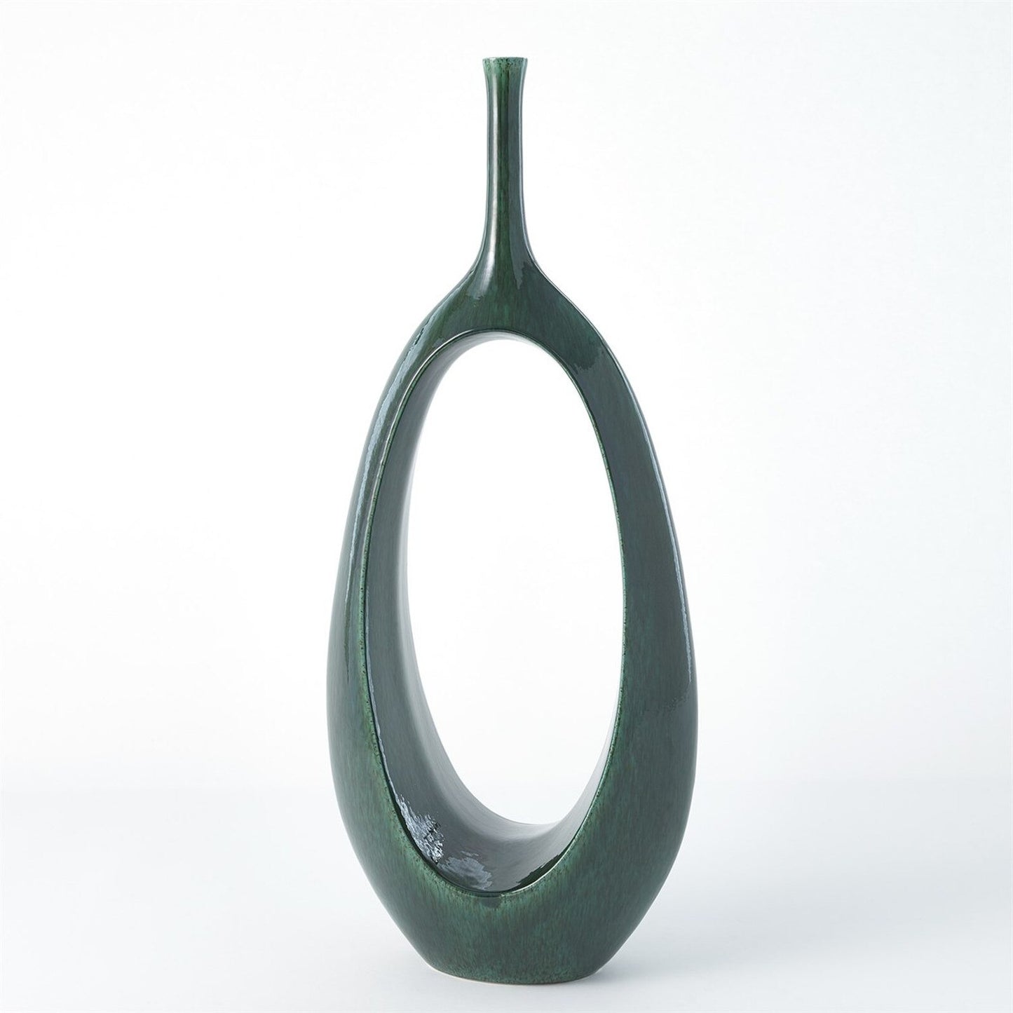 Open Oval Ring Emerald Vase - Large