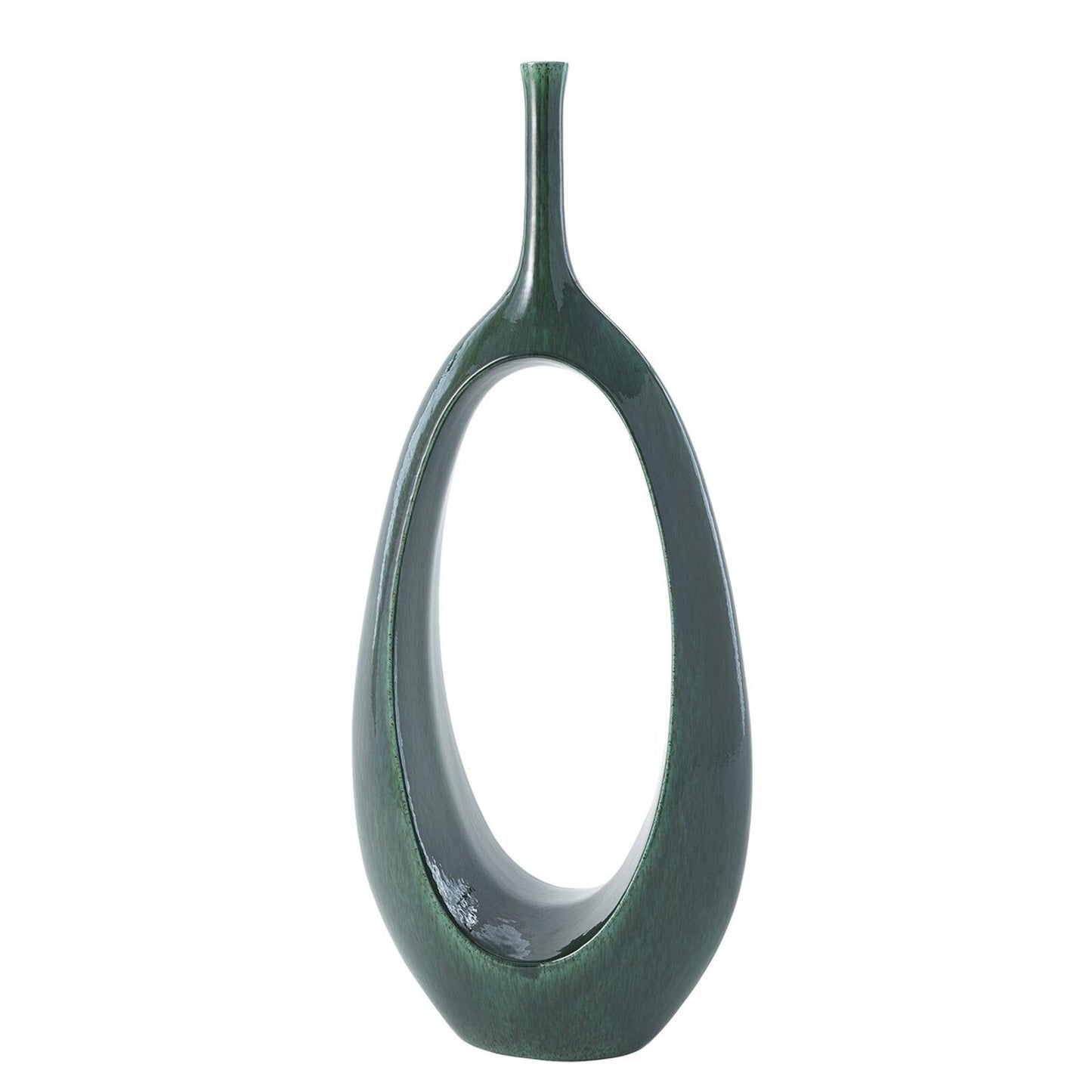 Open Oval Ring Emerald Vase - Large